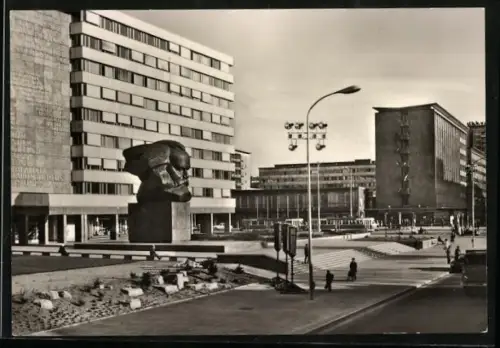 AK Karl-Marx-Stadt, Karl-Marx-Monument von Leninpreisträger Prof. Lew J. Kerbel