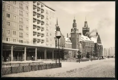 AK Karl-Marx-Stadt, Blick vom Rosenhof zum Rathaus