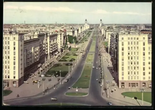 AK Berlin, Stalinallee, Blick nach Osten
