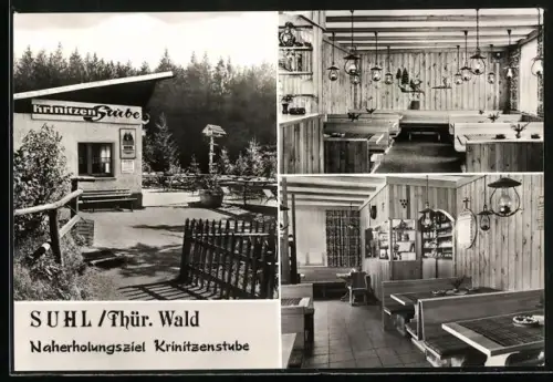 AK Suhl /Thür. Wald, Gasthaus Krinitzenstube, Krinitzenstrasse 19, Innenansichten