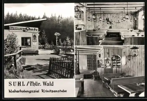 AK Suhl /Thür. Wald, Gasthaus Krinitzenstube, Krinitzenstrasse 19, Innenansichten