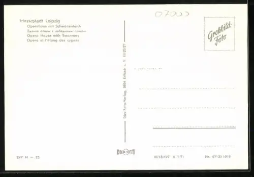 AK Leipzig, Opernhaus mit Schwanenteich