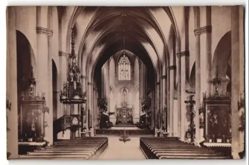 Fotografie J. J. Brack, Augsburg, Ansicht Augsburg, Blick in die Kirche zum Altar