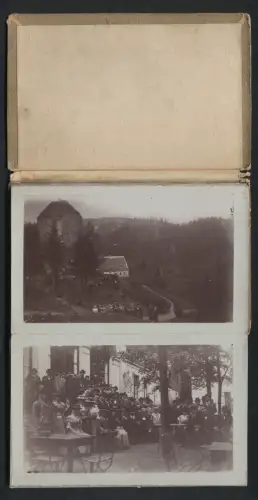 10 Fotografien Ansicht Baden (Schweiz), Mai-Turnerfahrt 1898, Restaurant, Burg