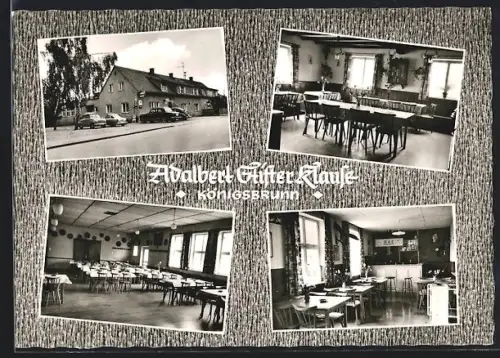 AK Königsbrunn / Bayern, Gasthaus Adalbert Stifter-Klause, Innenansichten