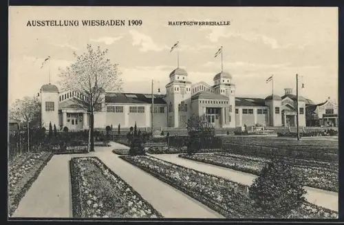 AK Wiesbaden, Ausstellung 1909, Hauptgewerbehalle