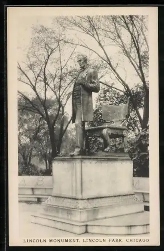 AK Chigaco, IL, Lincoln Park, Lincoln Monument