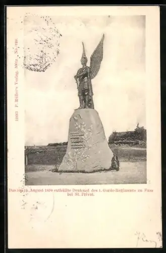 AK St. Privat, Das am 18.8.1899 enthüllte Denkmal des 1. Garde-Regiments zu Fuss