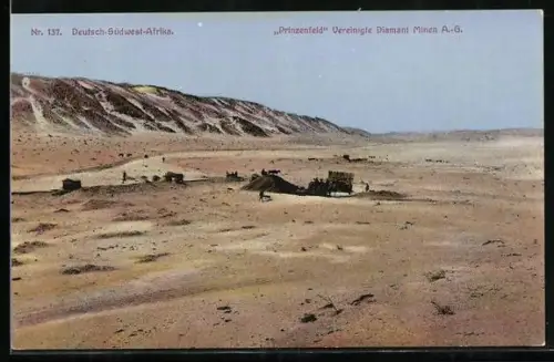 AK Deutsch-Südwest-Afrika, Prinzenfeld Vereinigte Diamant Minen AG