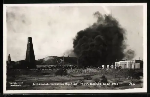 AK Comodoro Rivadavia /Terr. Chubut, Y. P. F. Incendio de un pozo