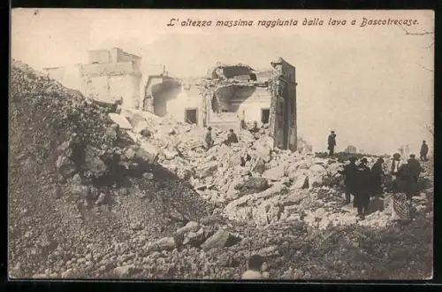 AK Boscotrecase, L`altezza massima raggiunta dalla lava