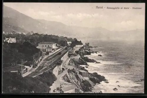 AK Nervi, Passeggiata al mare, Stazione