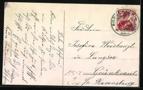 AK Rorschach, Hafen mit Zeppelin`s Luftschiff