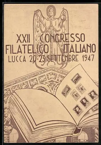AK Lucca, XXII Congresso Filatelico Italiano, Ausstellung, Briefmarkenalbum