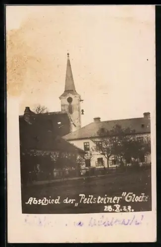 Foto-AK Peilstein, Abschied der Peilsteiner Glocke 1923