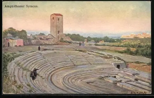 Künstler-AK Syracus, Amphitheater