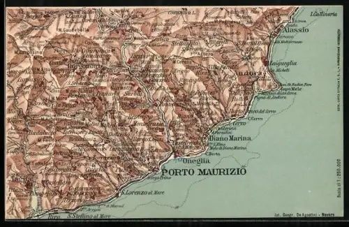 AK Porto Maurizio, Landkarte der Küste mit Umgebung