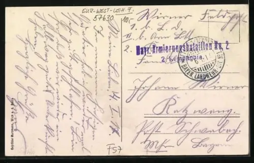 AK Schenris, Teilansicht mit Kirche