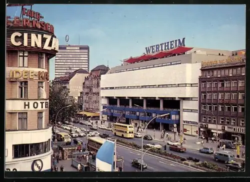 AK Berlin, Kurfürstendamm mit Kaufhaus Wertheim