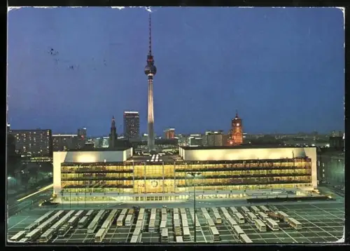AK Berlin, Palast der Republik bei Nacht