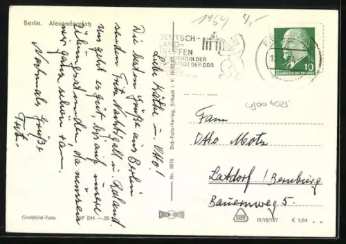 AK Berlin, Alexanderplatz mit Rotem Rathaus, Strassenbahn, 1964