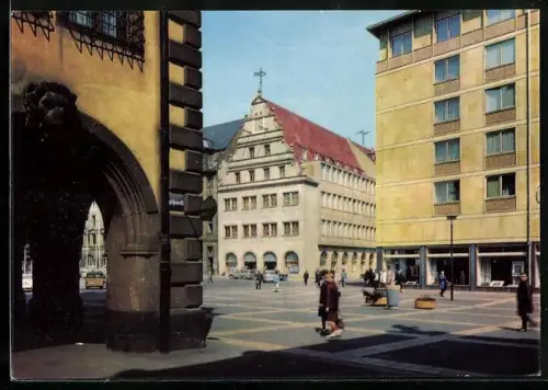 AK Leipzig, Naschmarkt mit Blick zur Alten Waage