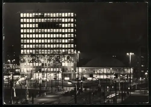 AK Berlin, Haus des Lehrers bei Nacht