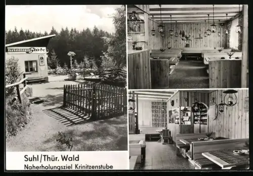 AK Suhl /Thür. Wald, Gasthaus Krinitzenstube, Innenansichten
