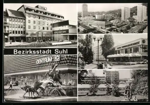 AK Suhl, Hotel Stadt Suhl, Hotel Thüringentourist, Centrum-Warenhaus