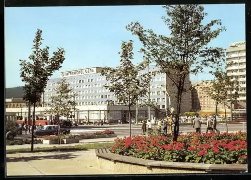 AK Gera, Blick zum Interhotel Gera