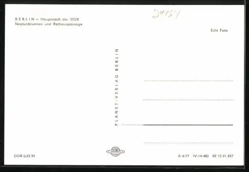AK Berlin, Neptunbrunnen und Rathauspassage