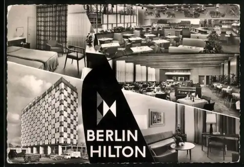 AK Berlin, Hilton-Hotel, Innenansichten