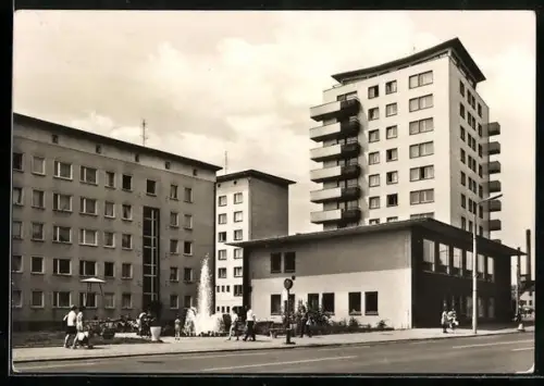 AK Gera, Springbrunnenanlage an der Ernst-Thälmann-Strasse