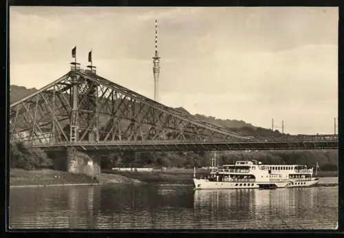 AK Dresden, Loschwitzbrücke und Fernsehturm