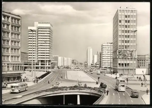 AK Berlin, Strassenverkehr am Alexanderplatz