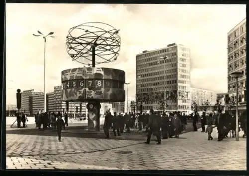 AK Berlin, Urania-Säule mit Weltzeituhr