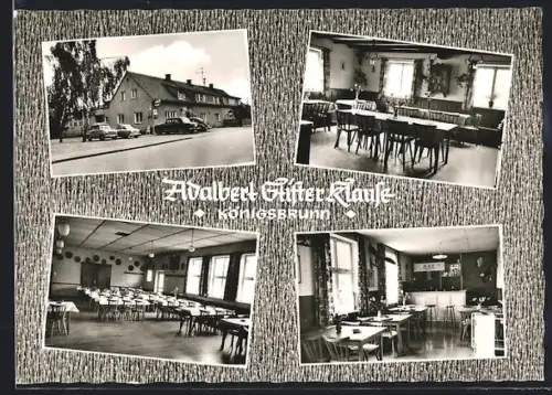 AK Königsbrunn / Bayern, Gasthaus Adalbergt Stifter-Klause, Innenansichten