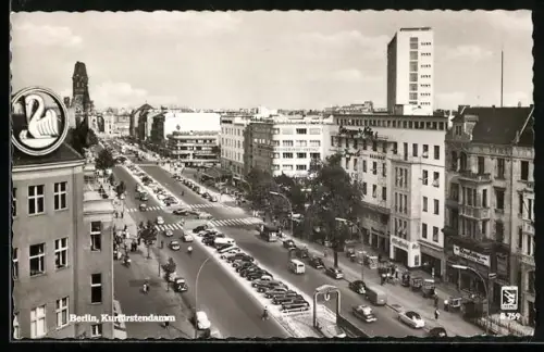 AK Berlin, Kurfürstendamm aus der Vogelschau