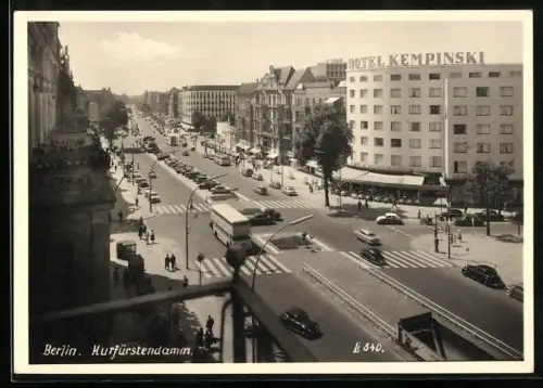 AK Berlin-Charlottenburg, Kurfürstendamm mit Hotel Kempinski aus der Vogelschau