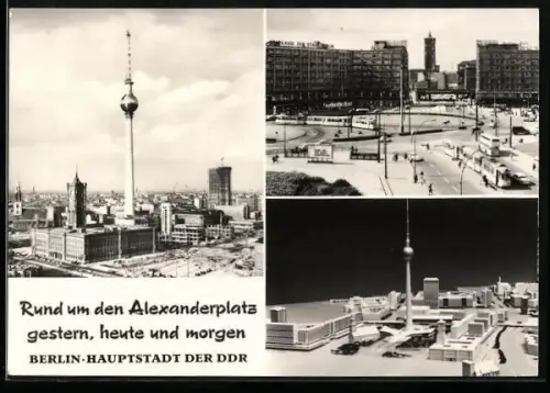 AK Berlin, Alexanderplatz mit Fernsehturm