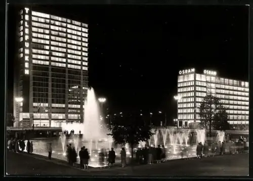 AK Berlin, Blick auf den Ernst-Reuter-Platz mit Osramgebäude, Telefunken und Brunnen
