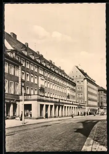 AK Karl-Marx-Stadt, Innere Klosterstrasse mit Häuserreihe