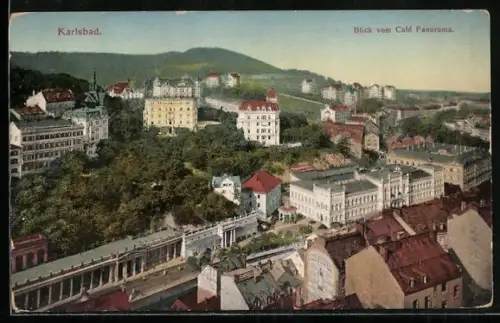 AK Karlsbad, Blick vom Café Panorama