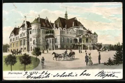 AK Marienbad, Hotel und Café Rübezahl