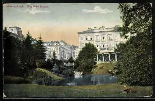 AK Marienbad, Blick zum Tepler-Haus