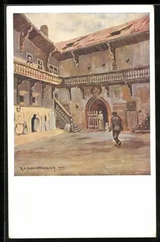 Künstler-AK sign. R. H. Schlindenbuch: Eger, Am Wallensteinhaus