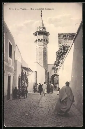 AK Tunis, Rue arabe et Mosquée