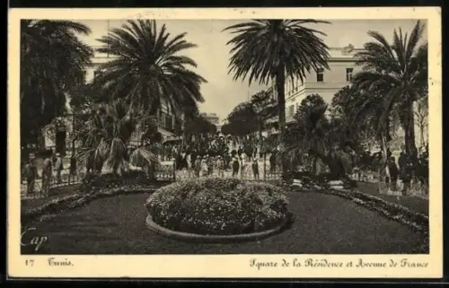 AK Tunis, Square de la Résidence et Avenue de France