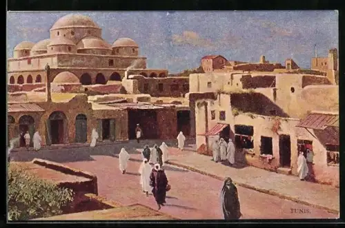 Künstler-AK Tunis, Une rue