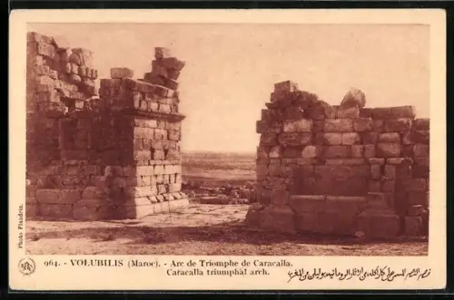 AK Volubilis /Maroc, Arc de Triomphe de Caracaila